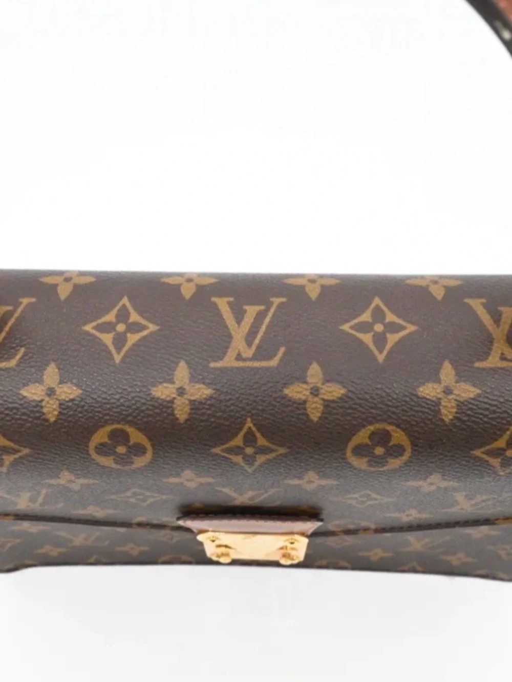 Louis Vuitton Brown Monogram Satchel with Gold Hardware